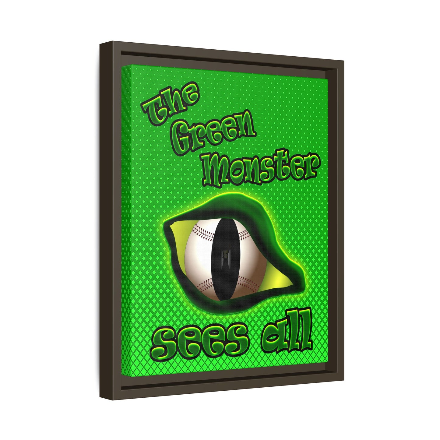 green monster - framed canvas art (logo green)