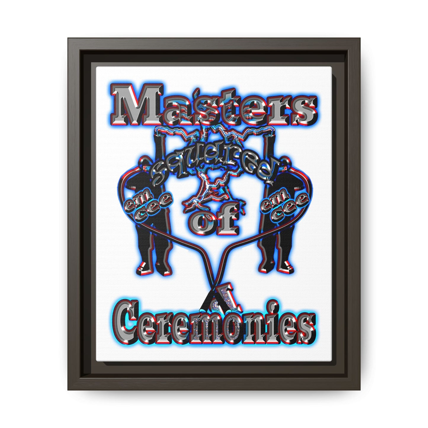 em cee squared - framed canvas art (white)