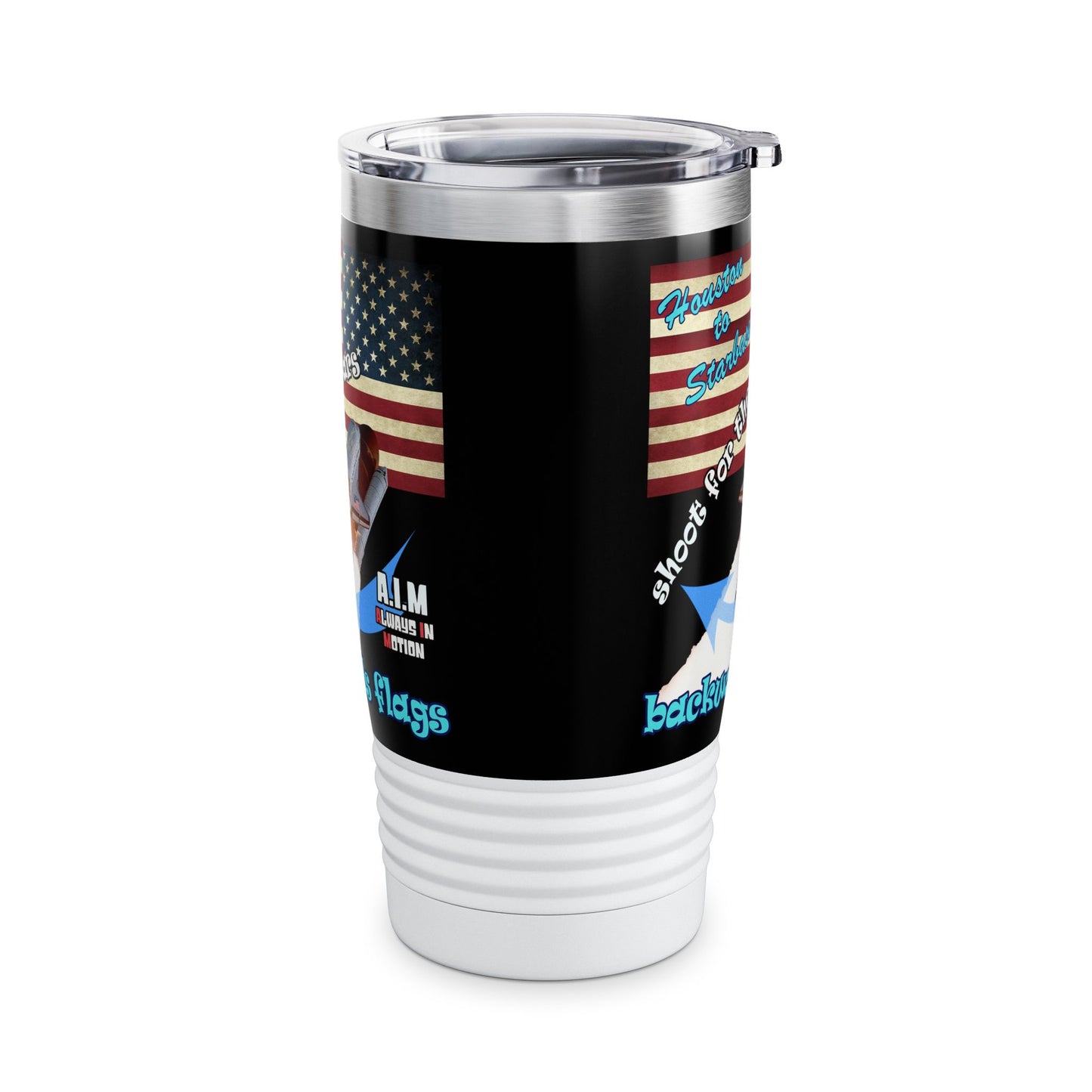 shoot for the stars - Ringneck Tumbler, 20oz (black)