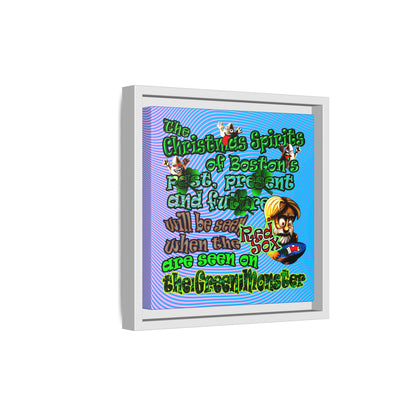 christmas spirits of boston - framed canvas art (light blue-purple wave)
