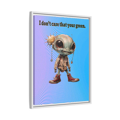 I don't care that your green - framed canvas art (light blue-purple wave)