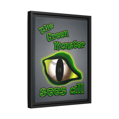 green monster - framed canvas art (grey-light grey)