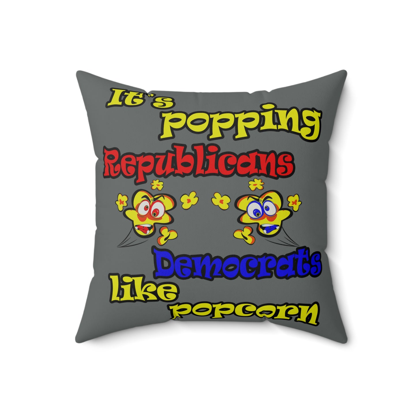 popping like popcorn - Faux Suede Square Pillow - (dark grey)