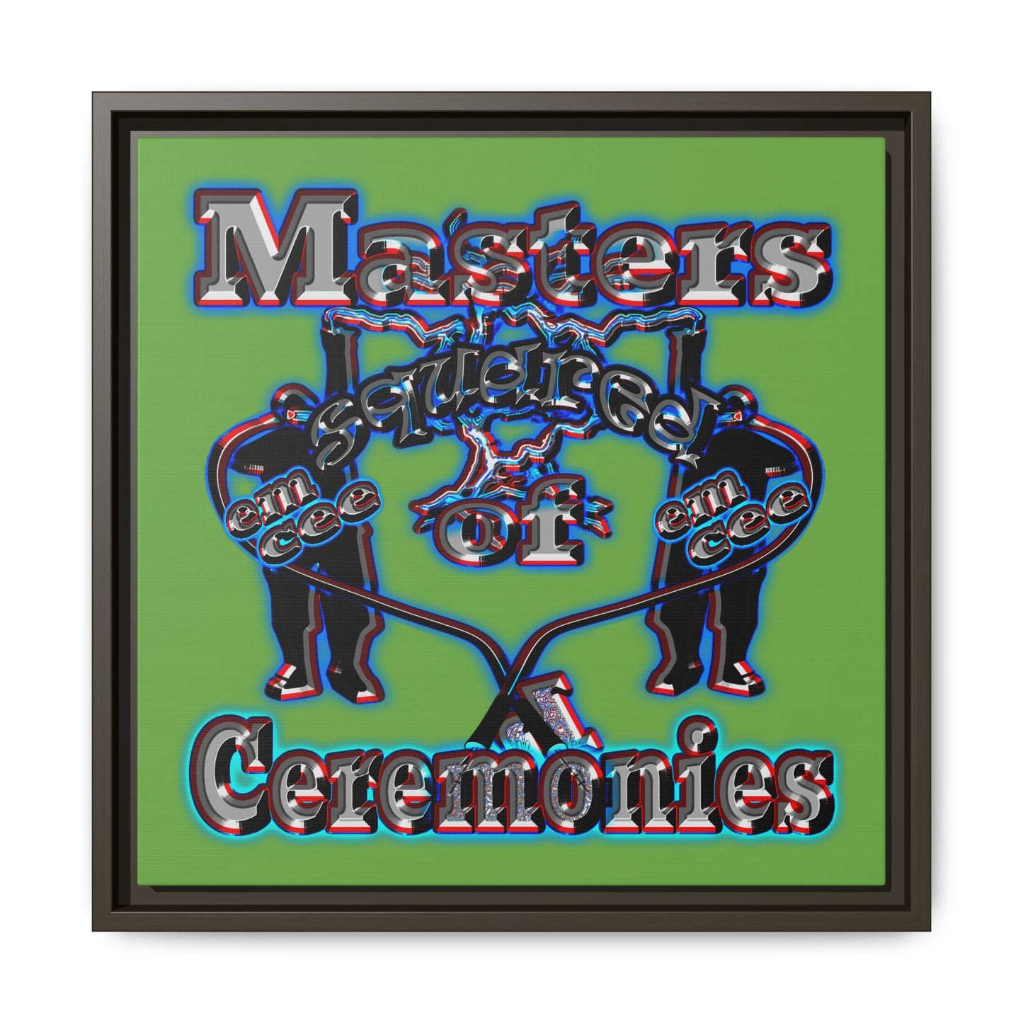 em cee squared - framed canvas art (green)