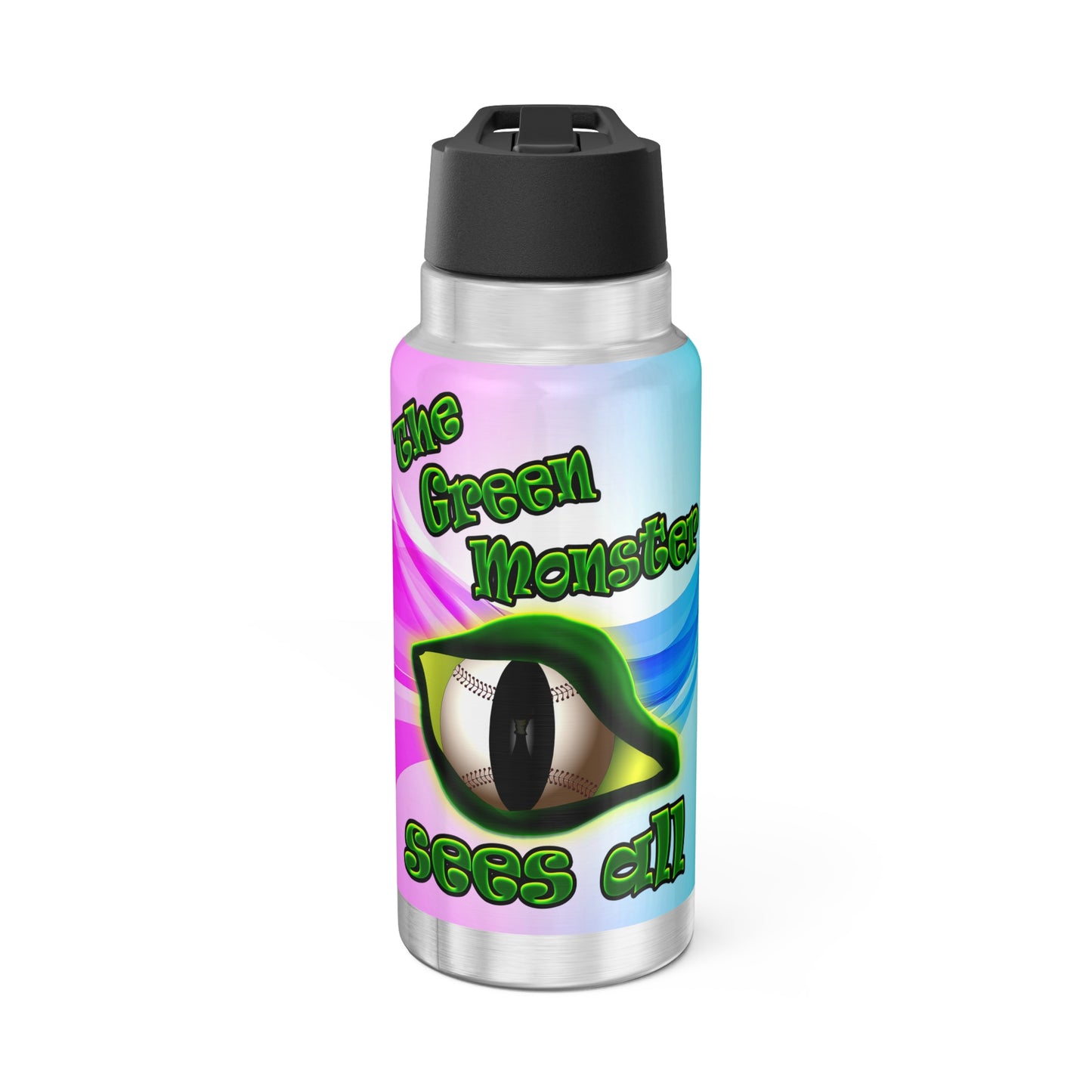 green monster - Gator Tumbler, 32oz  (light blue-pink wave)