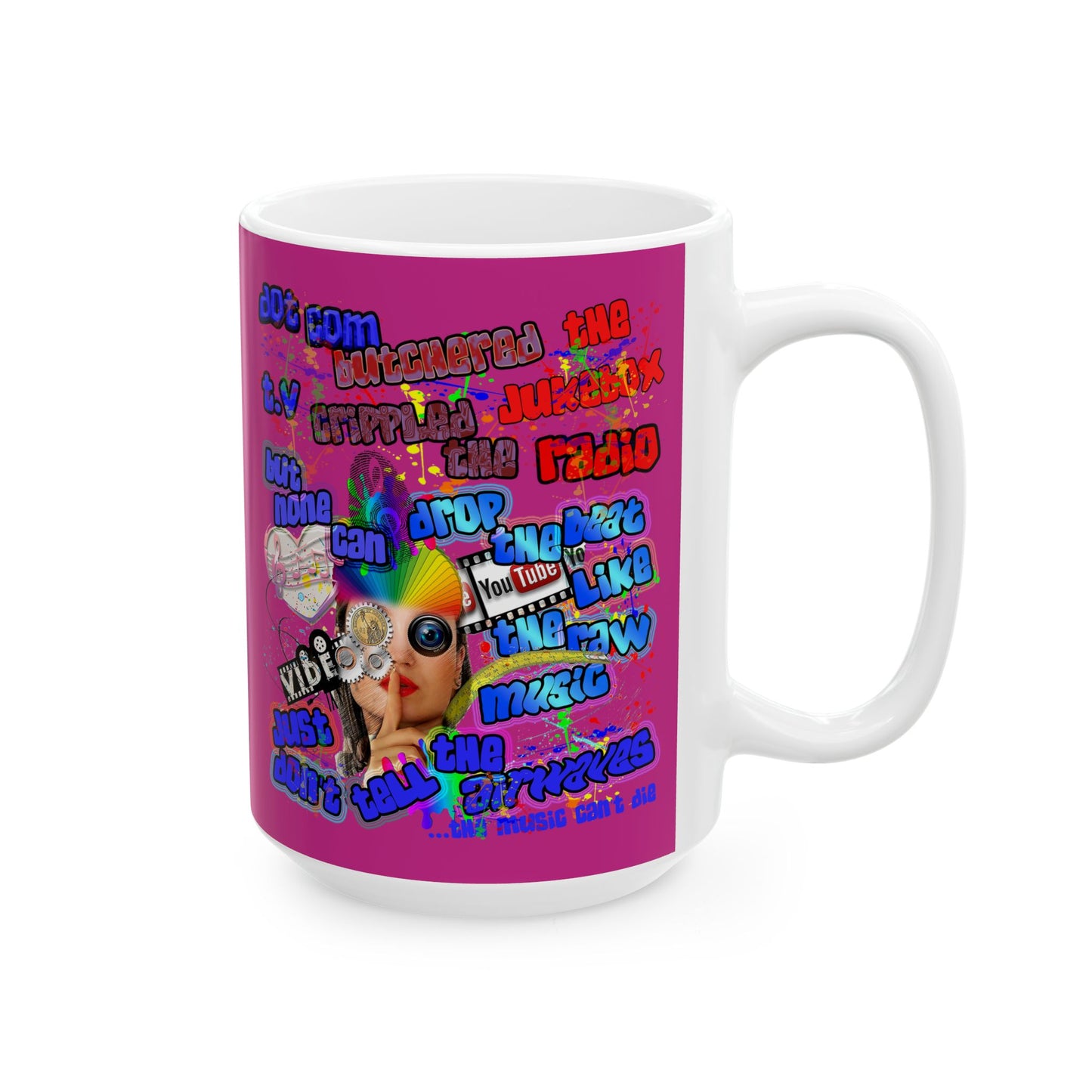 drop the beat - White Mug (pink)