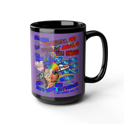 drop the beat - Black Mug (light purple)