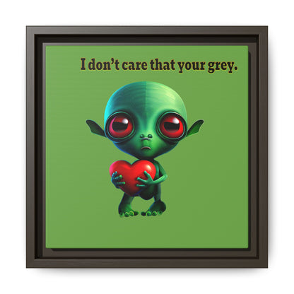 I don't care that your grey - framed canvas art (green)