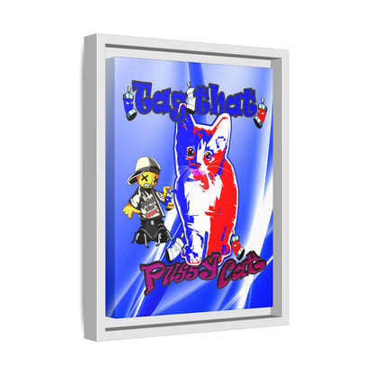 tag that - framed canvas art (blue-white wave)