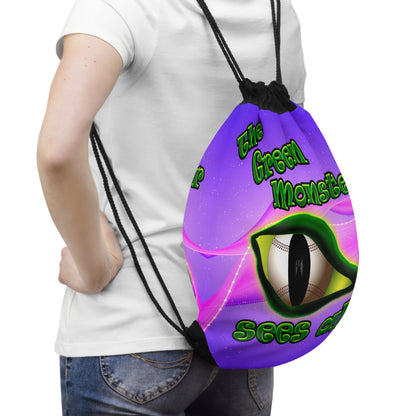 green monster - Drawstring Bag (purple-pink wave)