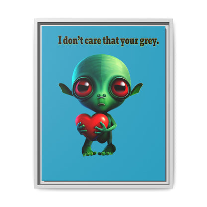 I don't care that your grey - framed canvas art (turquoise)