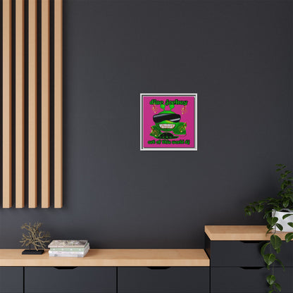 disc jockey - framed canvas art (pink)