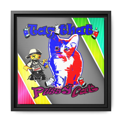 tag that - framed canvas art (rainbow split)
