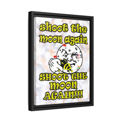 shoot the moon again - framed canvas art (white marble)