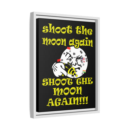shoot the moon again - framed canvas art (black)