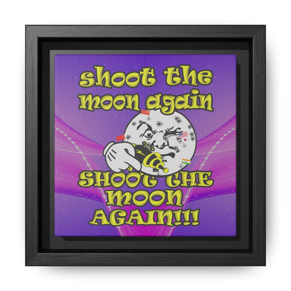 shoot the moon again - framed canvas art (purple-pink wave)