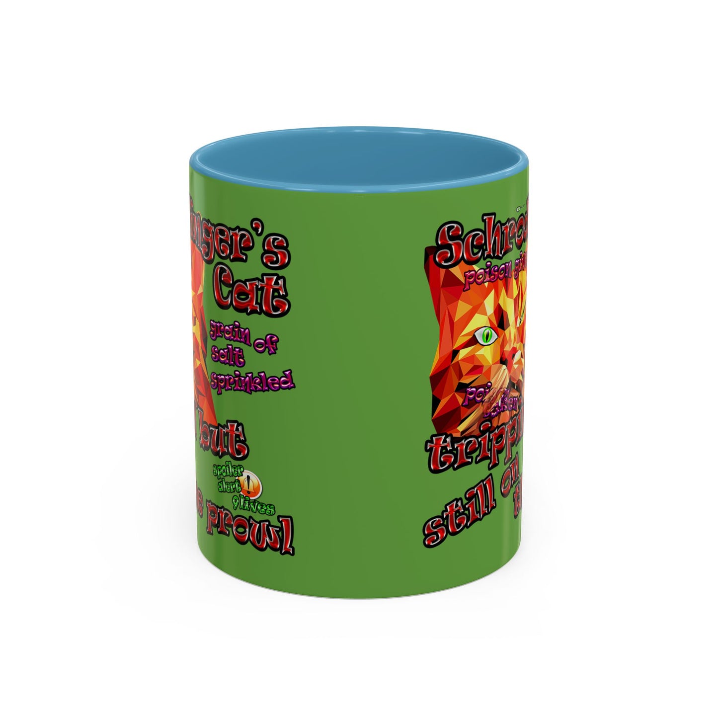 schrodinger's cat - Accent Mug (green)