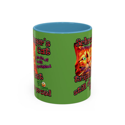 schrodinger's cat - Accent Mug (green)