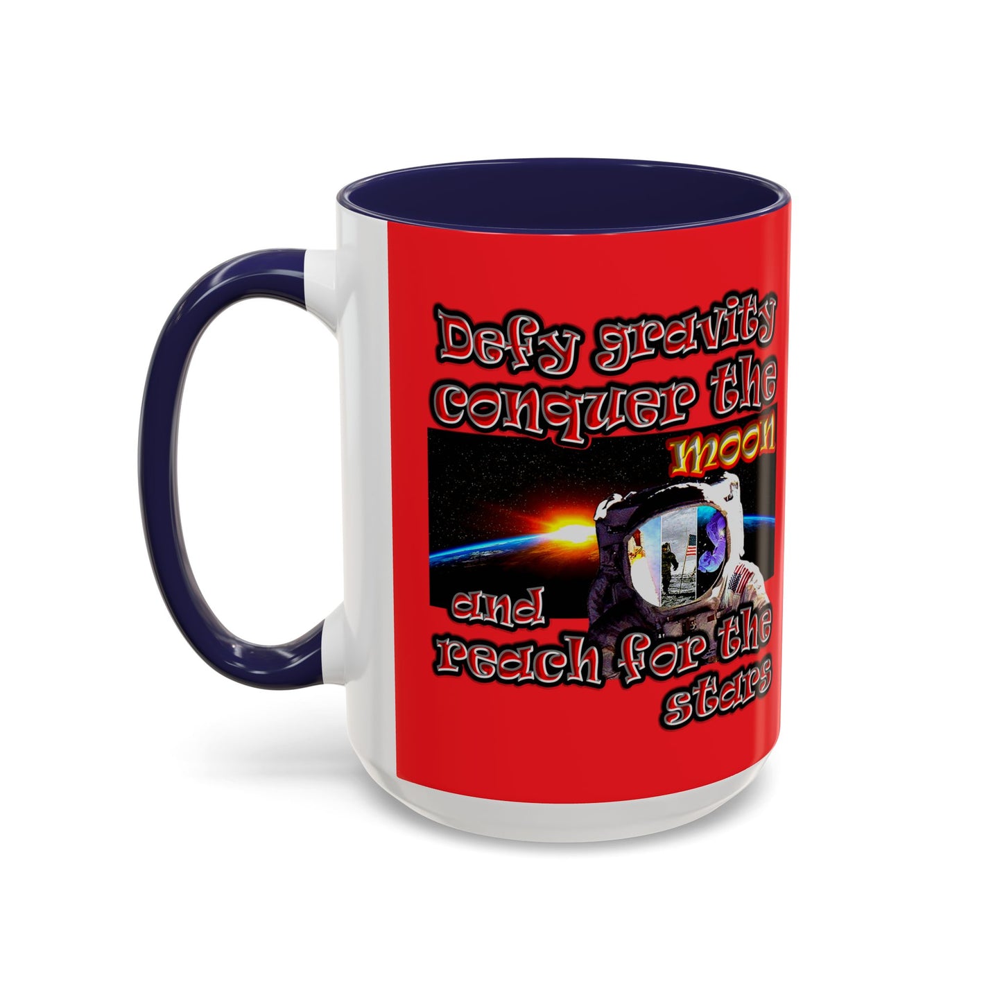 defy conquer reach - Accent Mug (red)