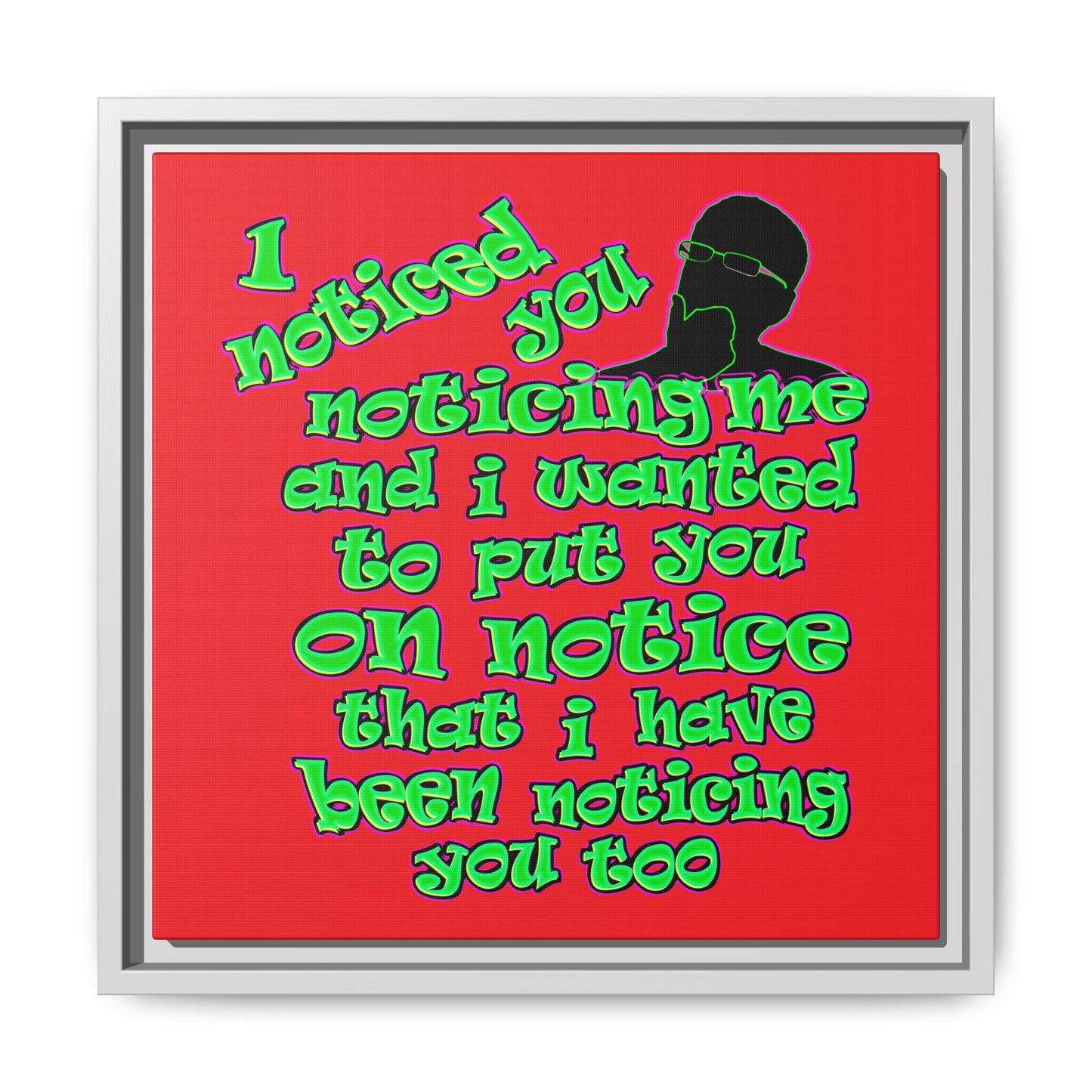 noticed you noticing - framed canvas art (red)
