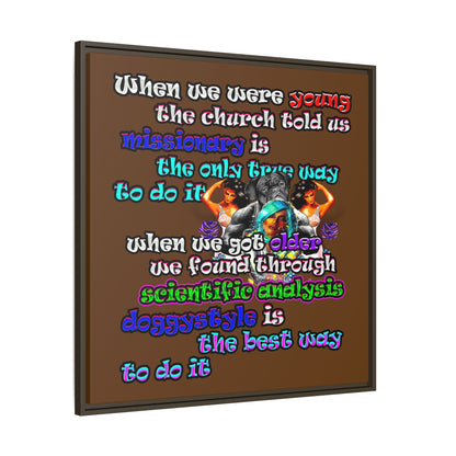 doggystyle - framed canvas art (brown)