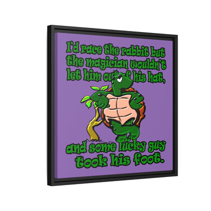 turtle race - framed canvas art (light purple)