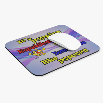 popping like popcorn - Mouse Pad (Rectangle) (light blue-pink wave)