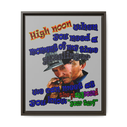 high noon - framed canvas art (light grey)