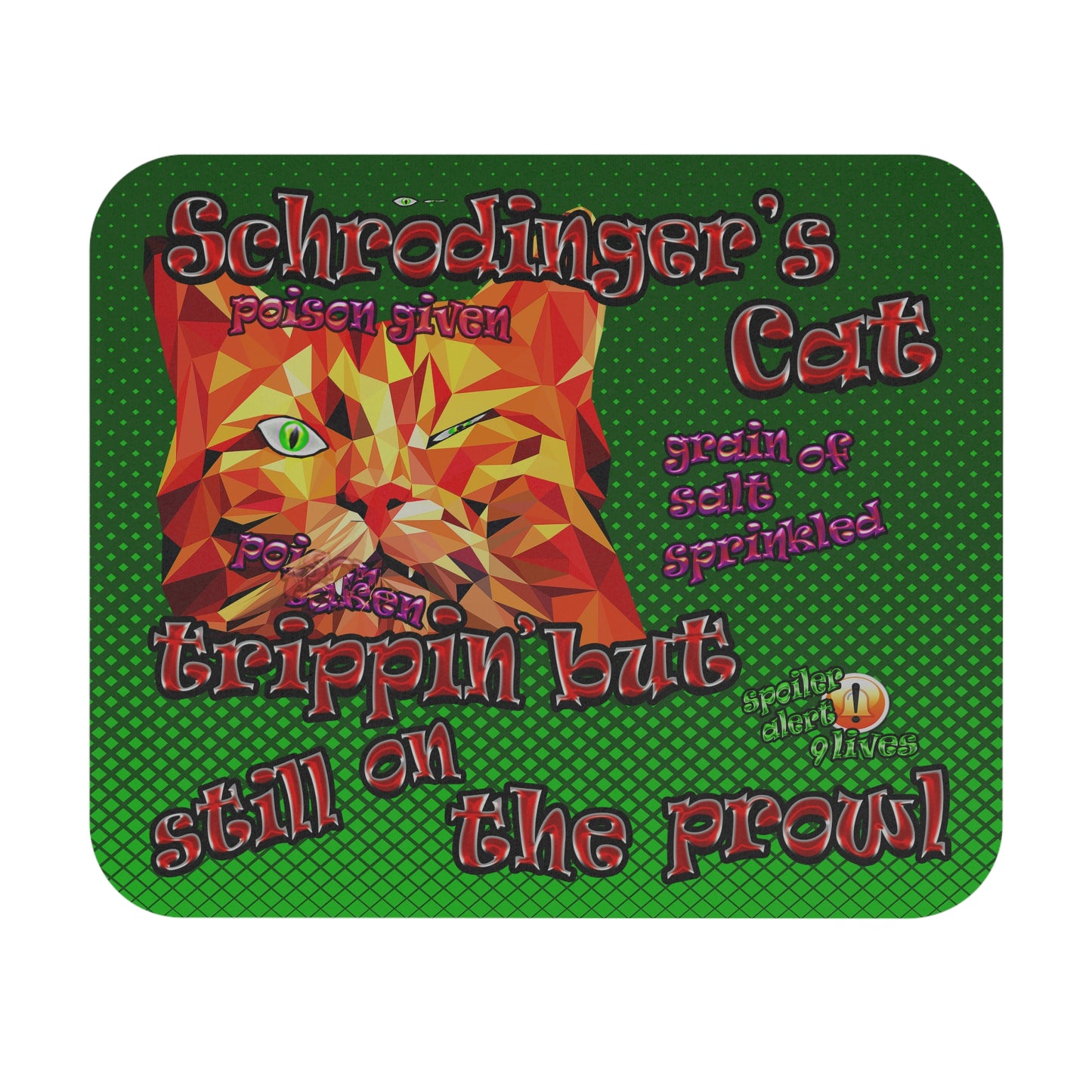 schrodinger's cat - Mouse Pad (Rectangle) (logo green)