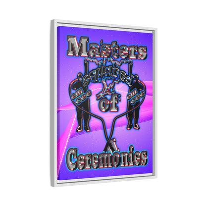 em cee squared - framed canvas art (purple-pink wave)