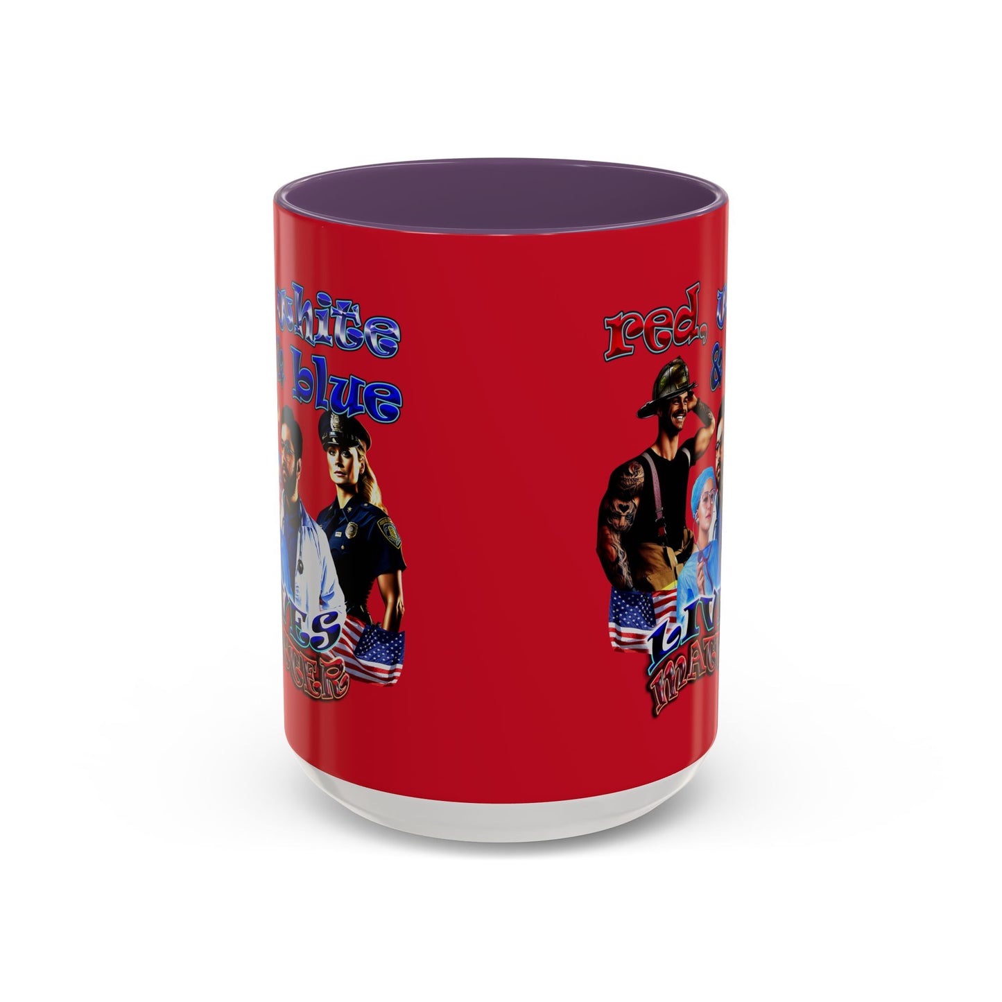rw&b lives matter - Accent Mug (dark red)