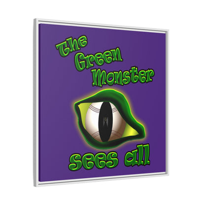 green monster - framed canvas art (purple)