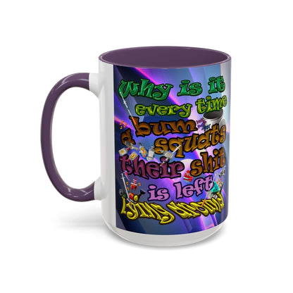 the bum's shit - Accent Mug (grey-pink wave)