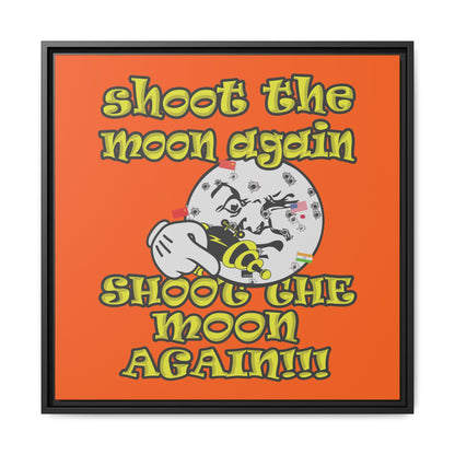 shoot the moon again - framed canvas art (orange)