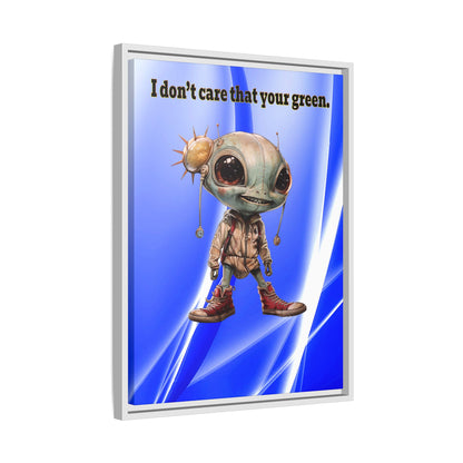 I don't care that your green - framed canvas art (blue-white wave)