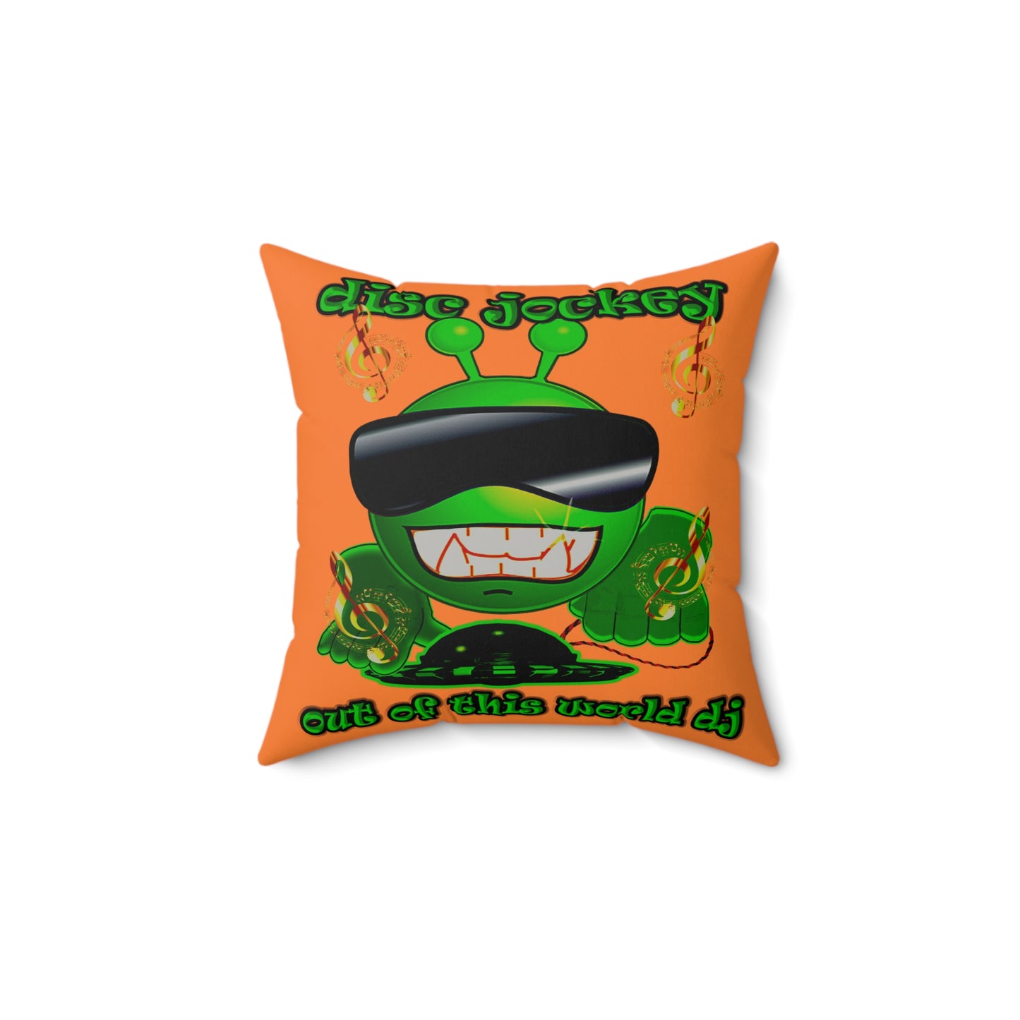 disc jockey - Faux Suede Square Pillow - (crusta)