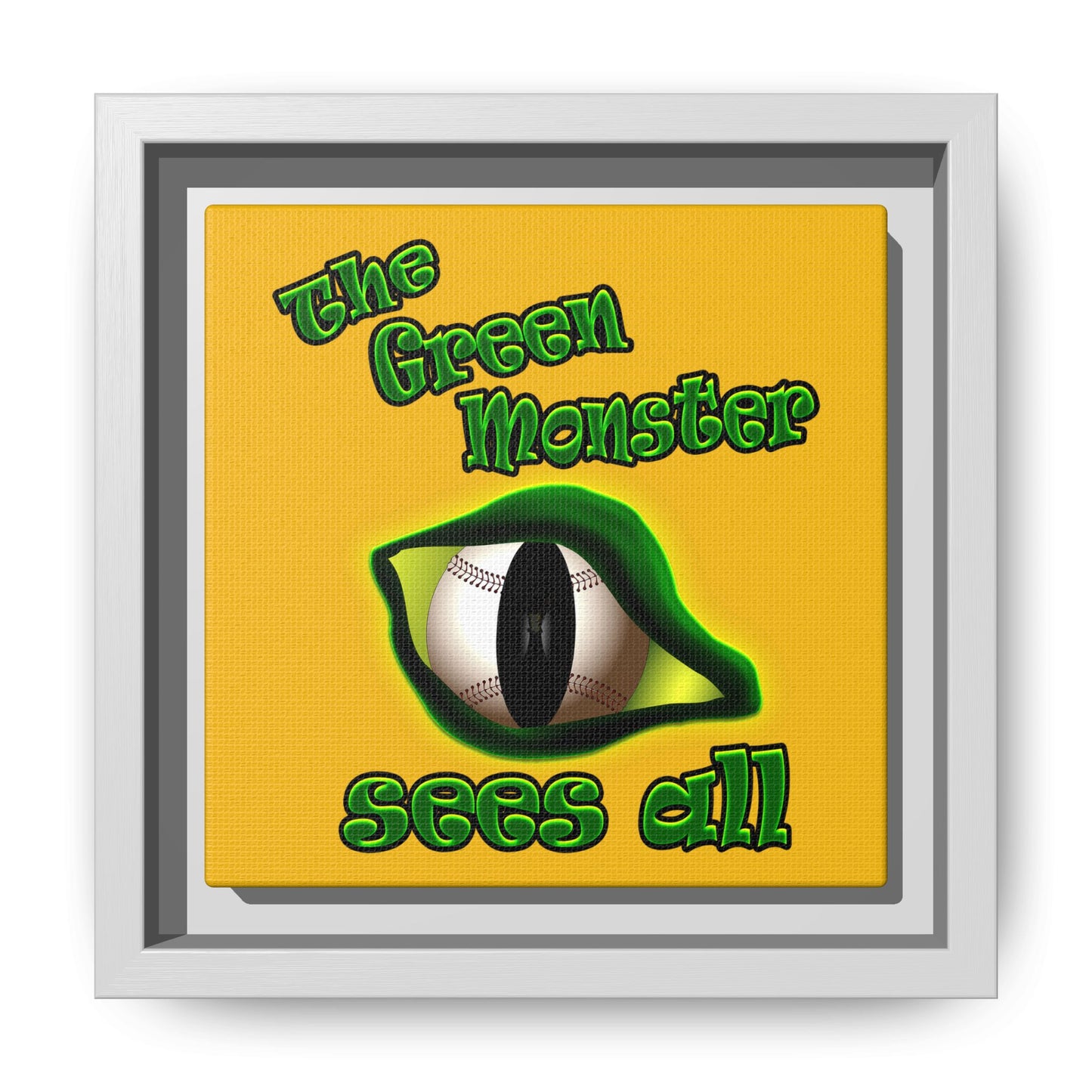 green monster - framed canvas art (yellow)
