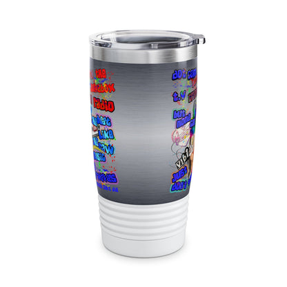 drop the beat - Ringneck Tumbler, 20oz  (brushed nickel)