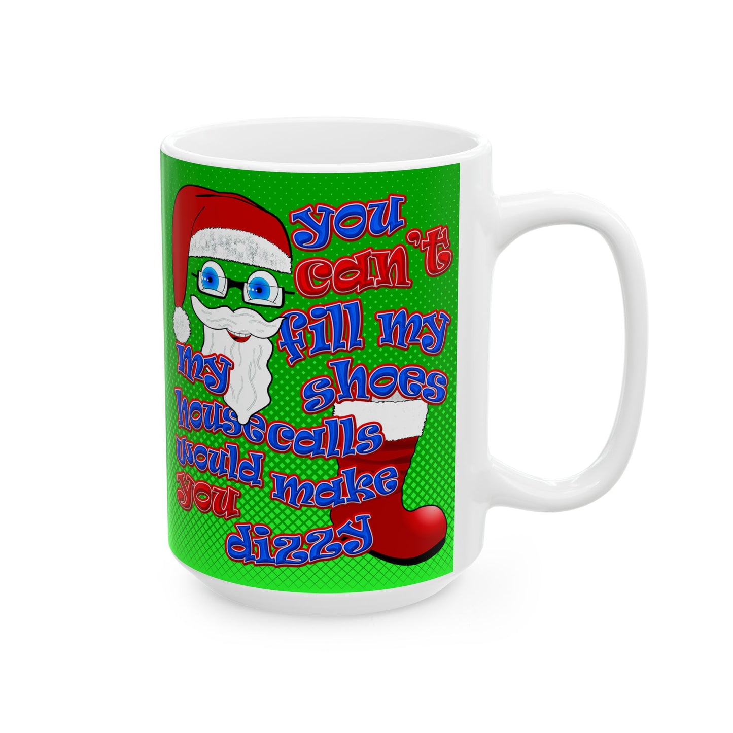 santa's shoes - White Mug (logo green)