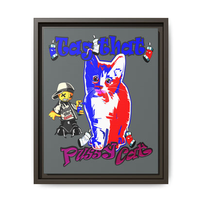tag that - framed canvas art (dark grey)