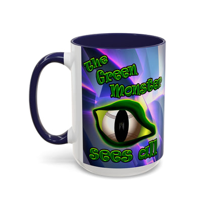 green monster - Accent Mug (grey-pink wave)
