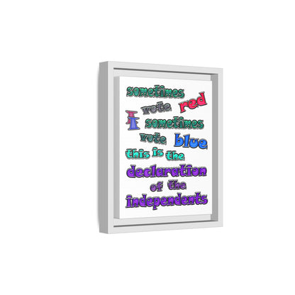 declaration of the independents - framed canvas art (white)