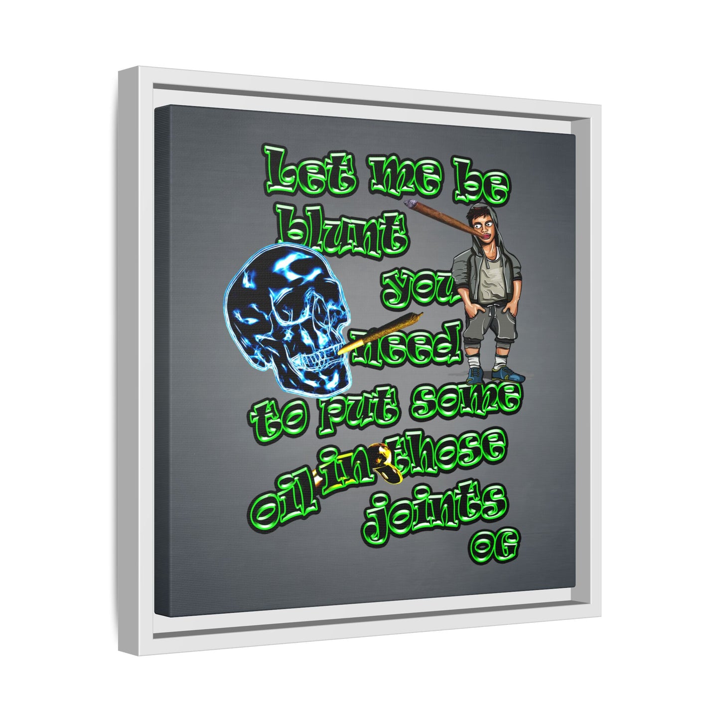 og - framed canvas art (grey-light grey)