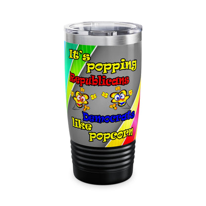 popping like popcorn - Ringneck Tumbler, 20oz (rainbow split)