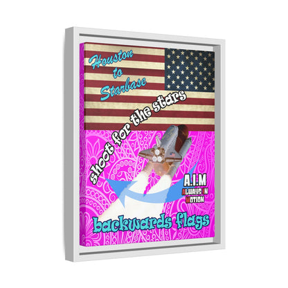 shoot for the stars - framed canvas art (pink swirl)
