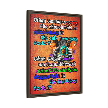 doggystyle - framed canvas art (burnt orange)