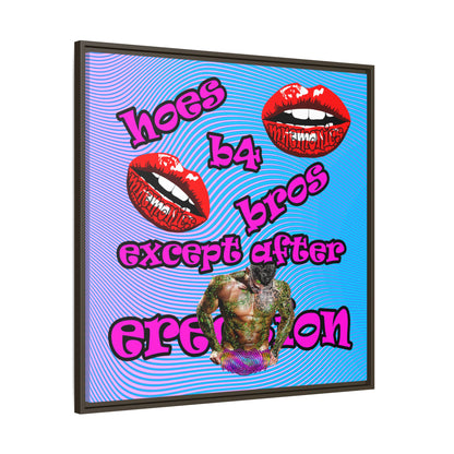 hoes b4 bros - framed canvas art (light blue-purple wave)