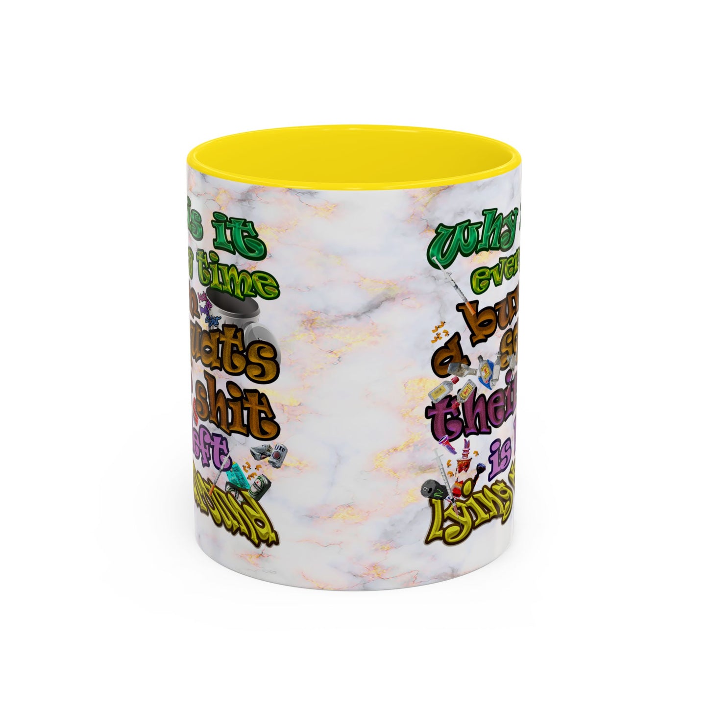 the bum's shit - Accent Mug (white marble)