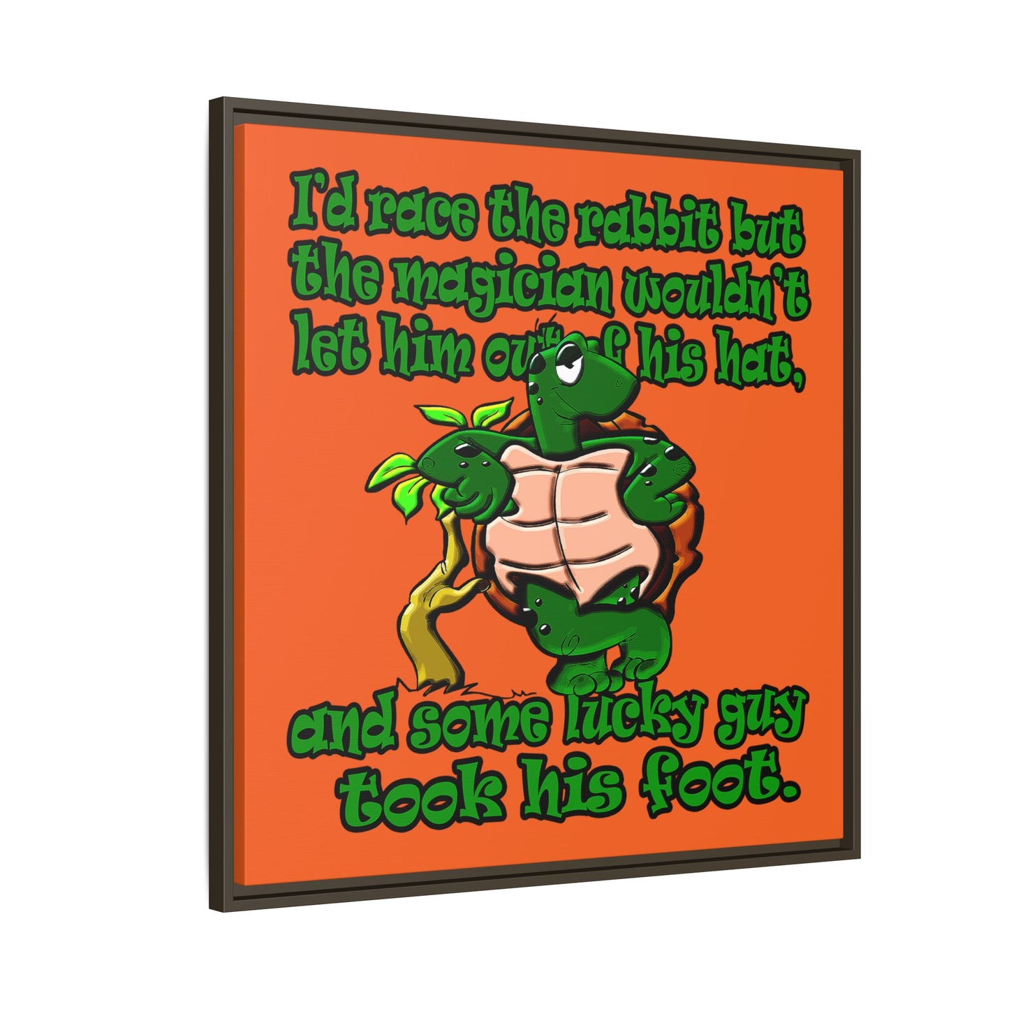 turtle race - framed canvas art (orange)