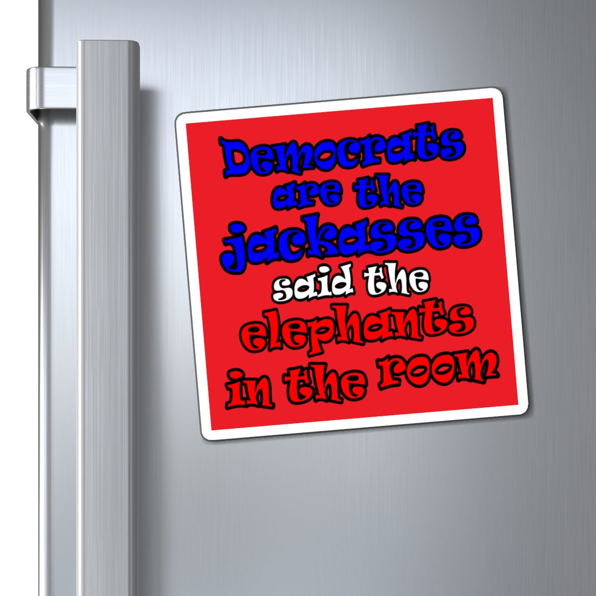 donkeys and elephants - Magnets - (red)